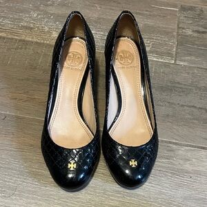 Tory Burch Black Quilted Heels
